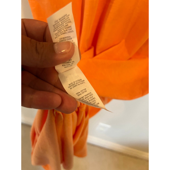 Aerie Offline Maxi T-Shirt Dress Leg Slits Tangerine Orange Size L V Neckline - Picture 5 of 8